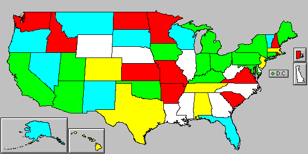 U.S. state map of local air pollution law authority.